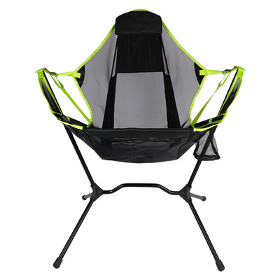 Patio Rocking Recliner Camping Chair Aluminum Alloy Swing Camp Chair Lightweight Hammock Camp Chairs with Pillow Cup Holder