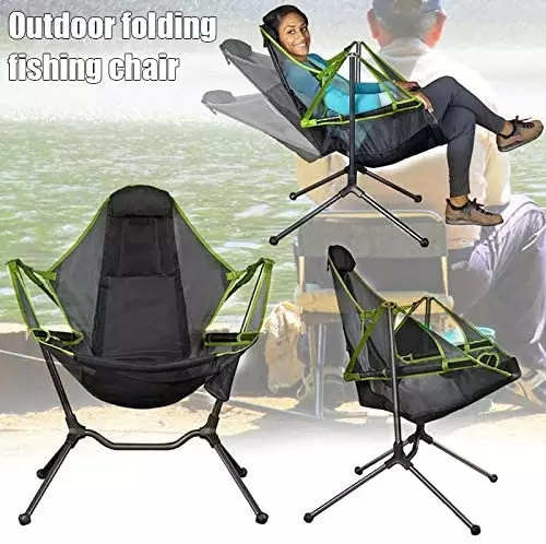 Customized Portable Rocking Swinging Foldable Chairs Breathable Waterproof Oxford Cloth Travel Recline Folding Camping Chairs