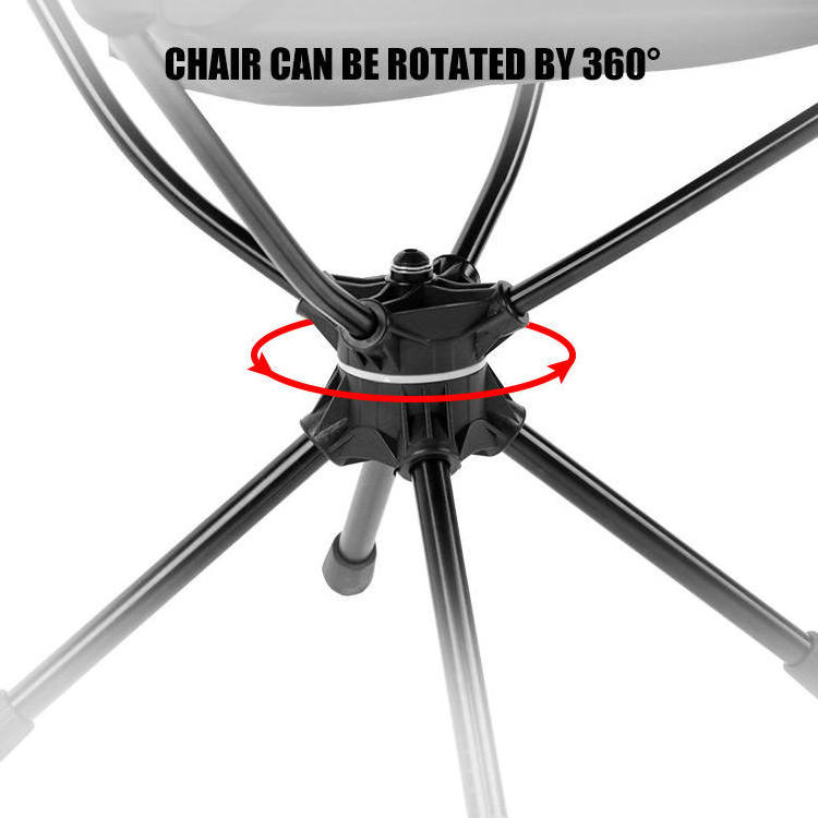 Custom Wholesale OEM Outdoor Ultralight Aluminum Oxford 360 Rotating Swing Fishing Camping Foldable Moon Chair