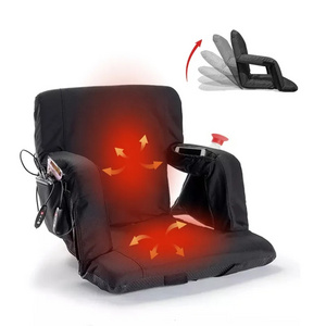 Portable Extra Wide Heated Stadium Seat  Bleacher Chair With Armrest And Backrest Thick Cushion for Camping Sports Games