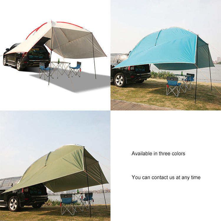 Folding Car Awning Tent Car Rear Tent Sunshade Shelter Suv Auto Traveling Trailer Tent with Sides