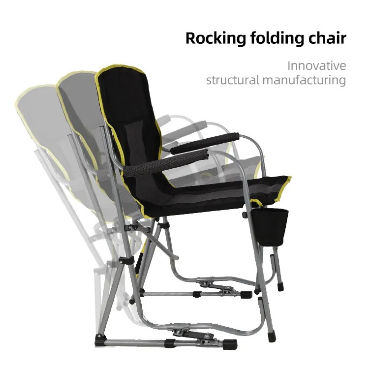 Outdoor Freestyle Folding Rocker Portable Rocking Chair Outdoor Camping Chair