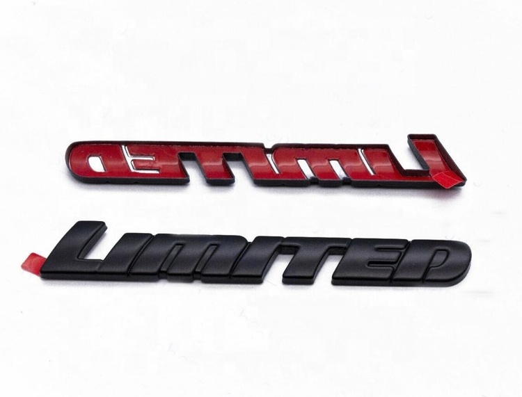 Universal Custom Car Sticker 3D Plastic Matte Black Overlay Blackout Limited Nameplate Car Badge Emblem