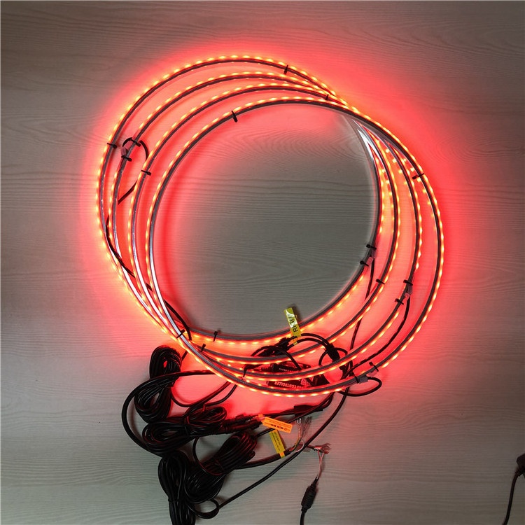 App Controlled  Dream Chasing Color Flow Illuminated LED Wheel Ring Lights LED Car Tire Lights