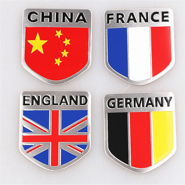 3D Custom Country Flag Aluminum Alloy Metal Motorcycle Car Sticker Badge Emblem