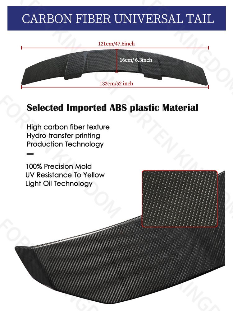 Carbon FIber Spoiler Automatic Up Down Universal Rear Trunk Tail Boot Car Spoiler Wing For Sedan Coupe Engine Remote Key Control