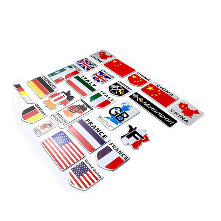 3D Custom Country Flag Aluminum Alloy Metal Motorcycle Car Sticker Badge Emblem