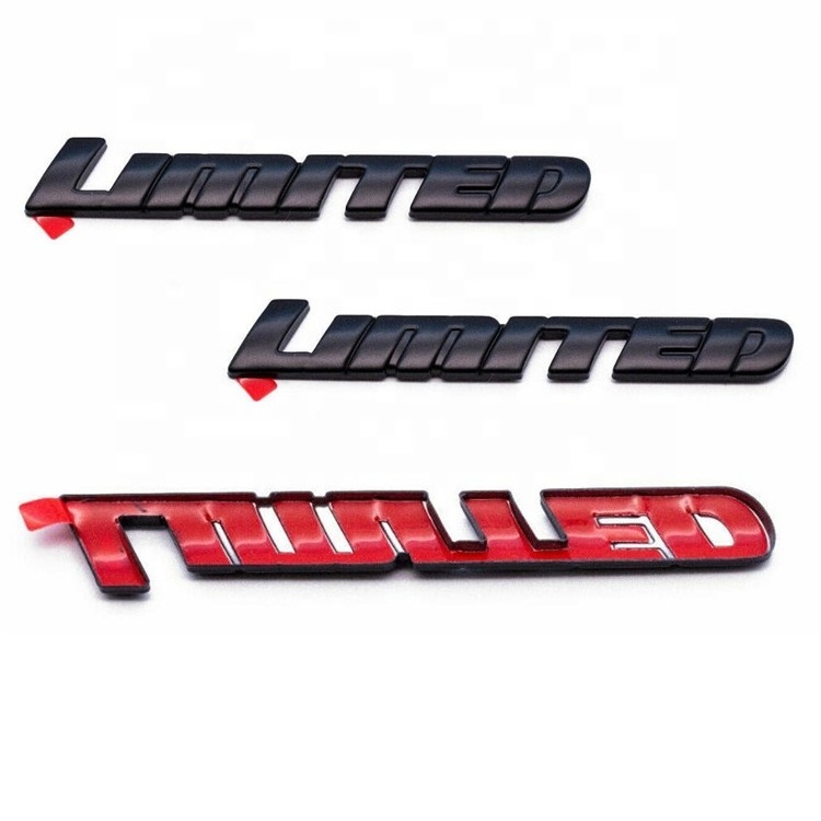 Universal Custom Car Sticker 3D Plastic Matte Black Overlay Blackout Limited Nameplate Car Badge Emblem