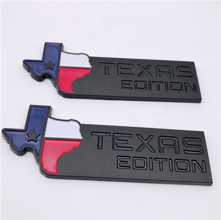 ABS Letters Rims Texas Edition Chrome Auto Car Emblem Badge Decals