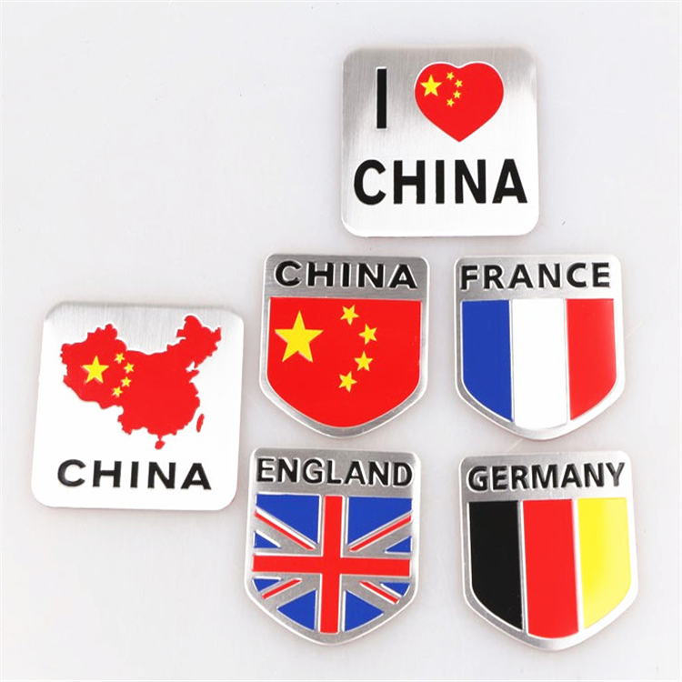 3D Custom Country Flag Aluminum Alloy Metal Motorcycle Car Sticker Badge Emblem