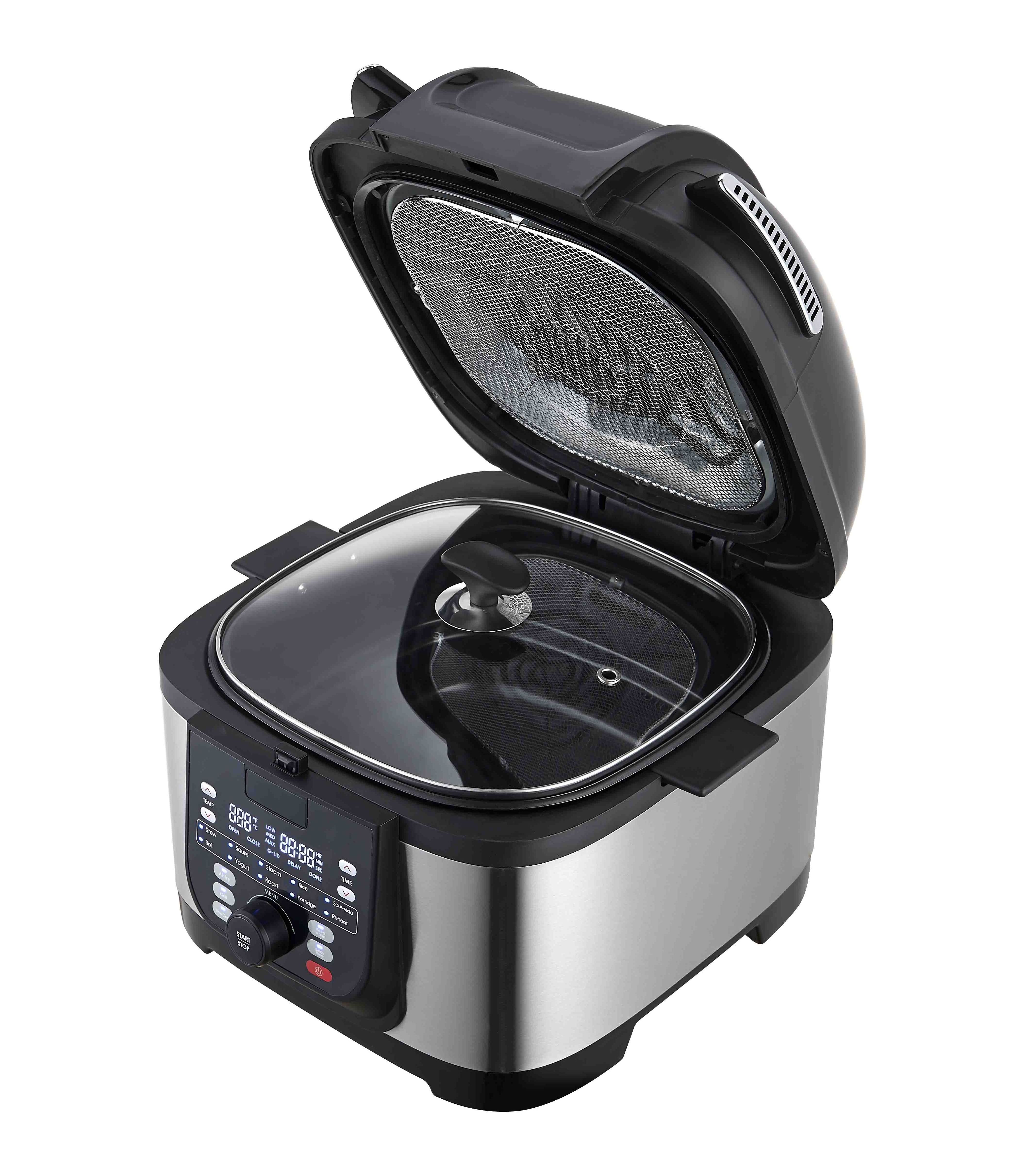 7.5L/8QT digital stainless steel smart air fryer 16-in-1 electric multi function cooker with Air Fryer air fryer Grill