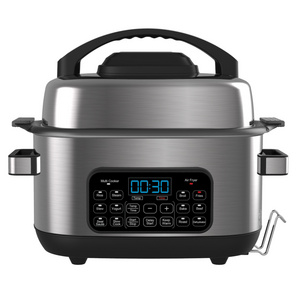 2021 multi cooker stainless steel 6L air fryer with broil roast bake slow cooker rice steam stew air fryer