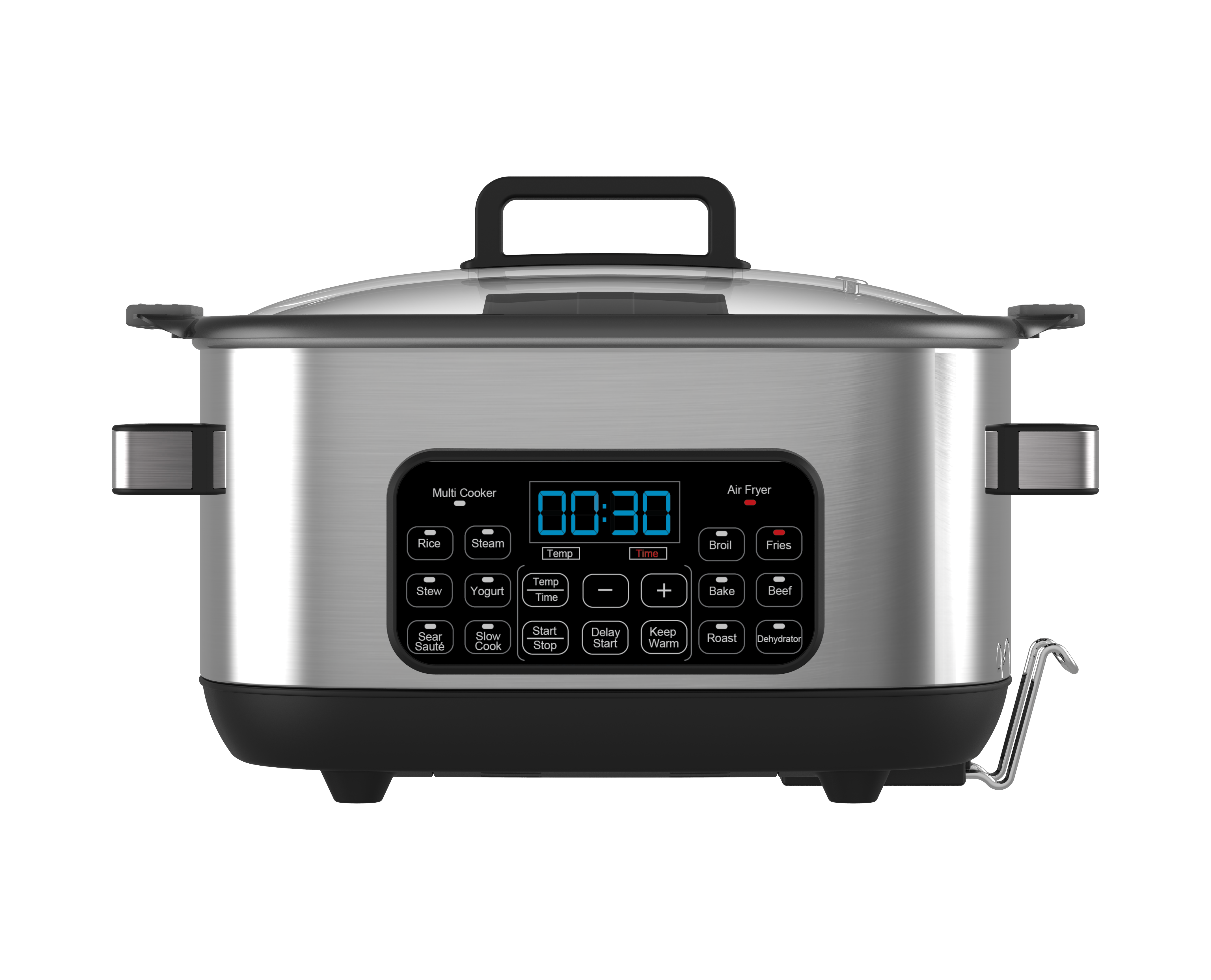 2021 multi cooker stainless steel 6L air fryer with broil roast bake slow cooker rice steam stew air fryer