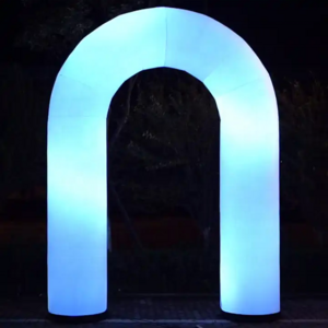 Factory Inflatable outdoor white color arch with RGB led lights for event advertising inflatable lighting rainbow led arches