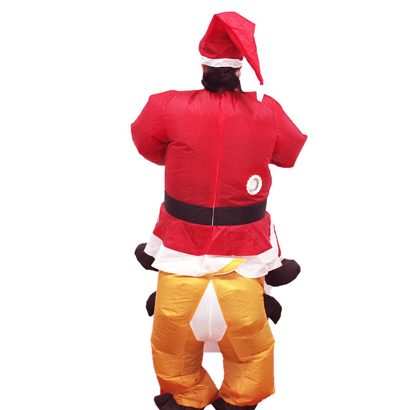 Fun inflatable Santa riding deer costume Christmas Home party costume Christmas party costume props