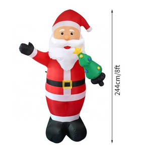 2023 New Factory Stock Christmas inflatables 8ft Christmas inflatable Santa Claus with led lights for holiday decorations