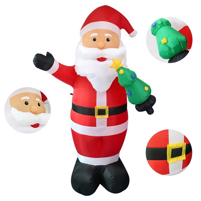 2023 New Factory Stock Christmas inflatables 8ft Christmas inflatable Santa Claus with led lights for holiday decorations