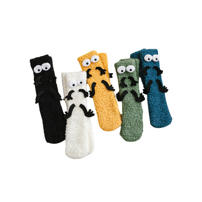 kids fuzzy socks with hands 3D cute cartoon children socks winter thickened warm Coral velvet socks for children