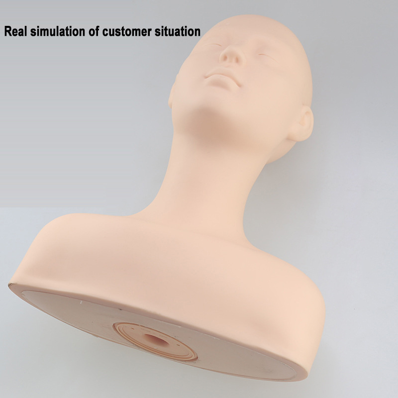 High Quality Soft Silicone Facial SPA Treatment Practice Mannequin Head Massage Training Head With Shoulder