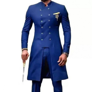 Casual Suit Banquet African Two-piece Suit New Design High Quality Men's Business for Groom and Groom Wedding Woven Long Adults