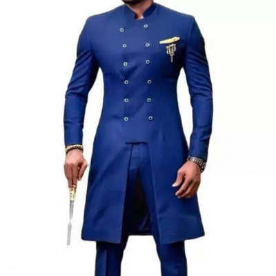 Casual Suit Banquet African Two-piece Suit New Design High Quality Men's Business for Groom and Groom Wedding Woven Long Adults