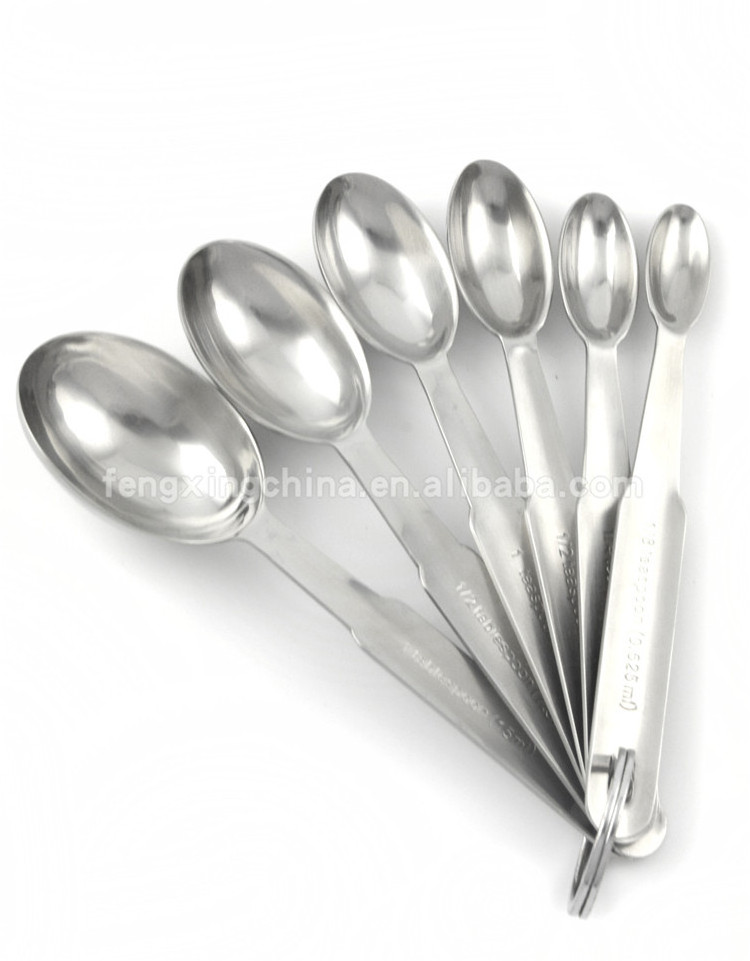 6pcs/set Measuring Spoons Stainless Steel Measuring Spoons