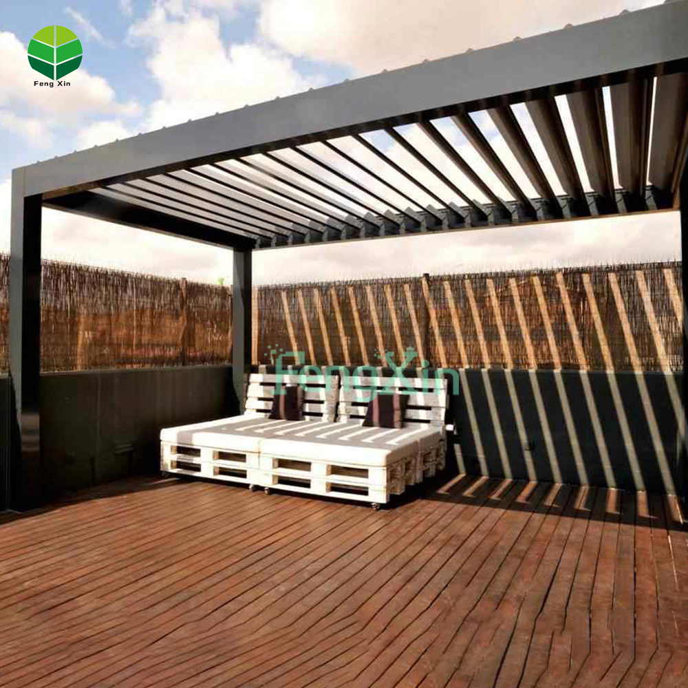 Outdoor gazebo Pergola Louver Roof System Kits Custom Size Luxury Garden PatioLouver Pergola