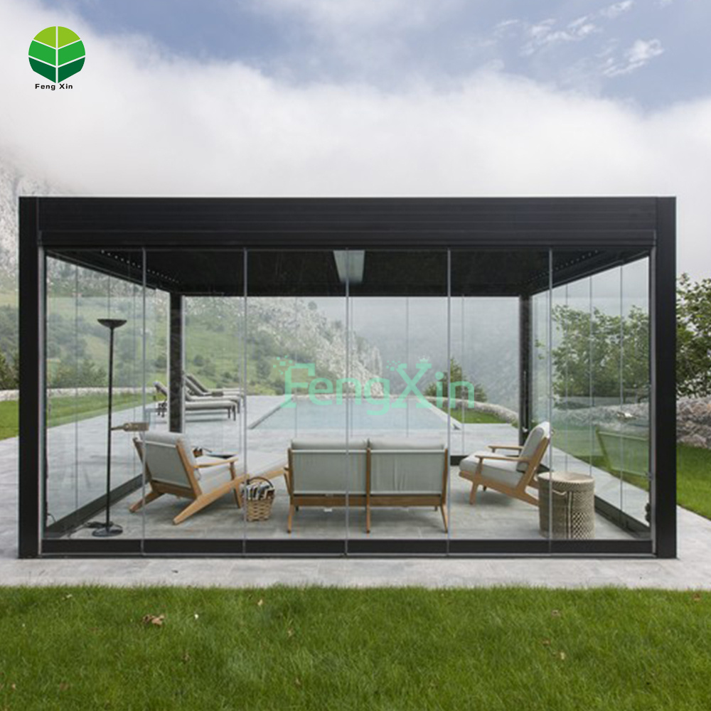 Outdoor gazebo Pergola Louver Roof System Kits Custom Size Luxury Garden PatioLouver Pergola