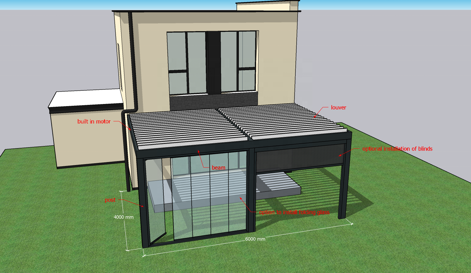 bioclimatic motorized awning pergolas gazebosReasonable Price Customise Aluminium Motorized  Pergola Gazebo