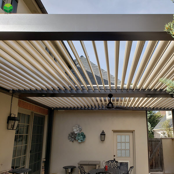 Remote Control Gazebo Louvered Roof Pergola Kits Aluminium Outdoor Waterproof