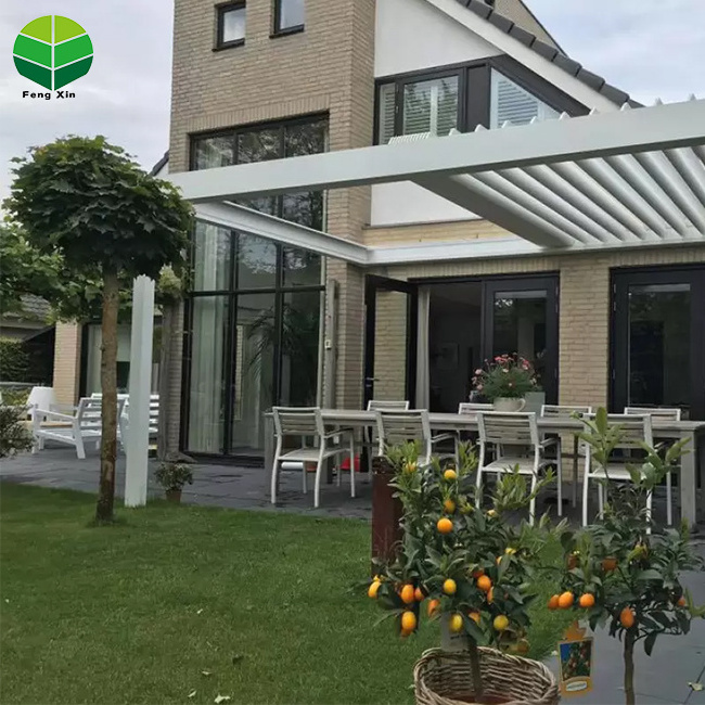 High Quality Outdoor Remote Control Louvered Roof Gazebo Arches Arbours Pergolas Aluminium Kits Retractable