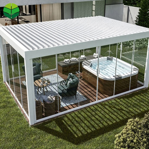 Wholesale flat roof garden aluminium louver roof decorative pergola gazebo