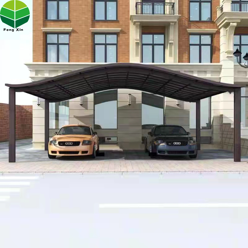 High Quality Metal Carport Frame Parts Free Standing Aluminum  Curved Carport