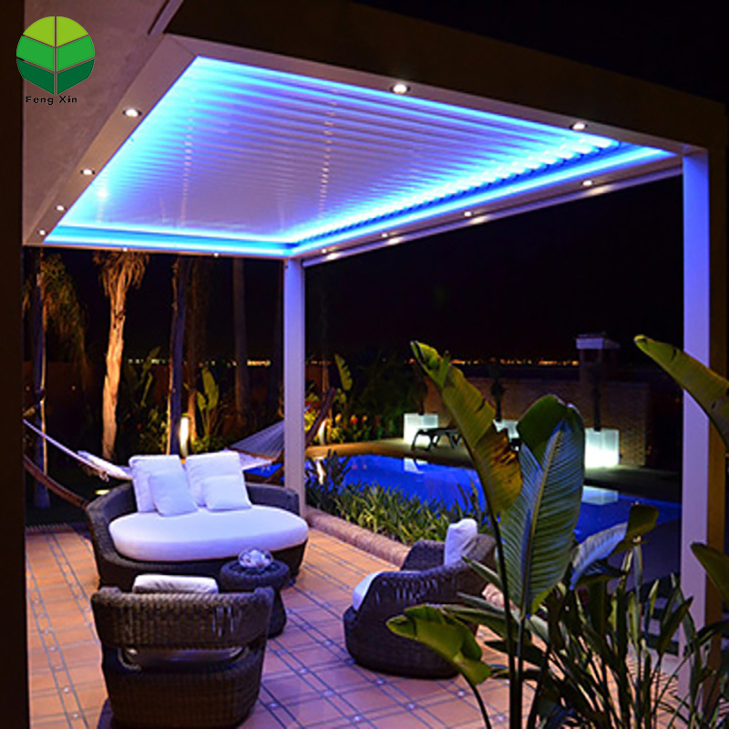 pergola 5x3 Electrically Motor flat roof garden gazebo adjustable pergolas custom louver roof