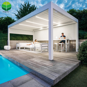 Retractable aluminium jalousie pergola roof shutter pool gazebo