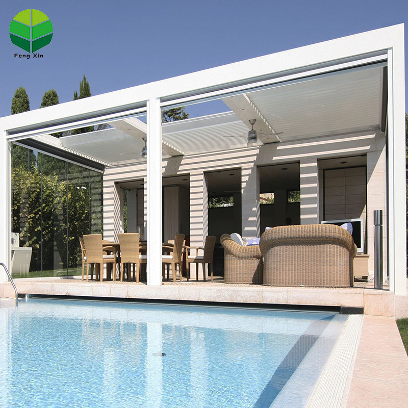 Waterproof Arches Garden Outdoor Electric Retractable Pergola Covers pergola aluminum with retractable canopy