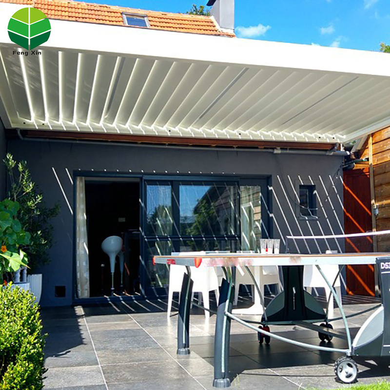 Trade assurance opening and closing roof louver gazebo pagola with led light