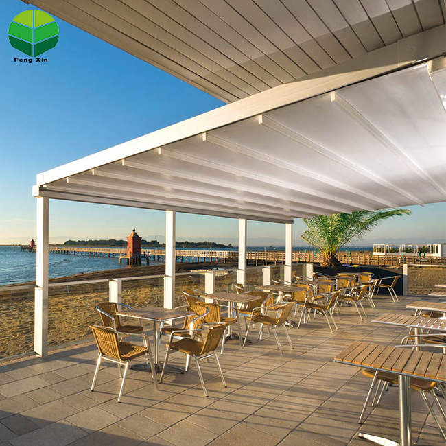 Sun Shade Bioclimatic Aluminum Pergola Sliding Porch Awnings retractable folding PVC pergola roof system