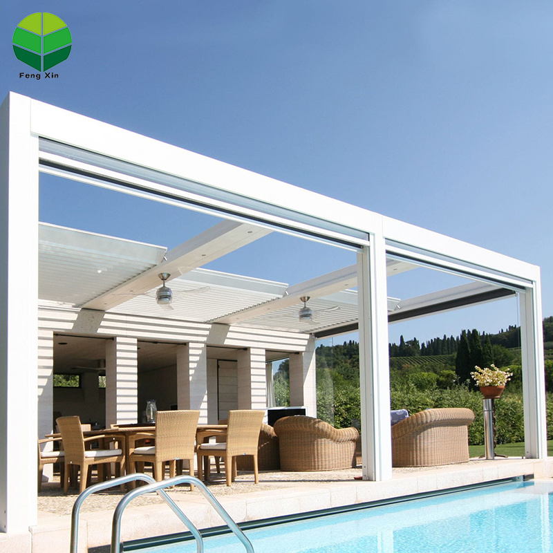 China Made Wholesale Outdoor Aluminum Retractable Bioclimatic Pergola Gazebo