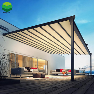 Sun Shade Bioclimatic Aluminum Pergola Sliding Porch Awnings retractable folding PVC pergola roof system