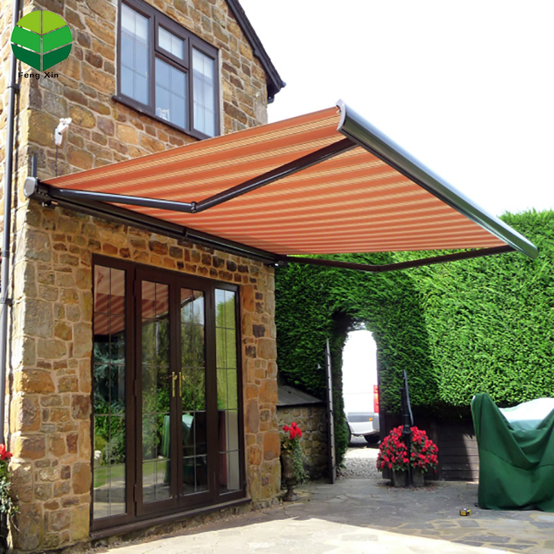 outdoor waterproof  full  retractable folding arm awning for garden