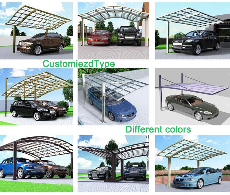 High Quality Metal Carport Frame Parts Free Standing Aluminum  Curved Carport