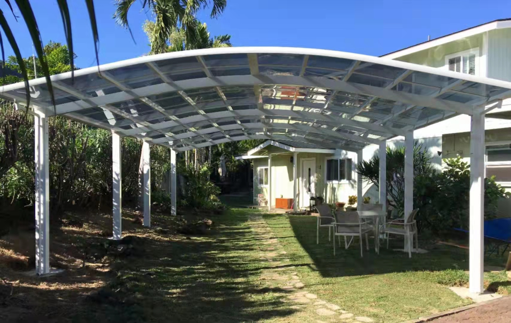 High Quality Metal Carport Frame Parts Free Standing Aluminum  Curved Carport