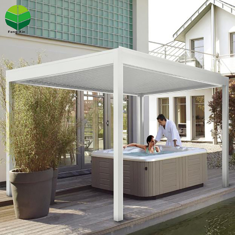 Customized Colors Aluminum Pavilion Louver Pergola Motorized Pergola Outdoor Pergola Roof