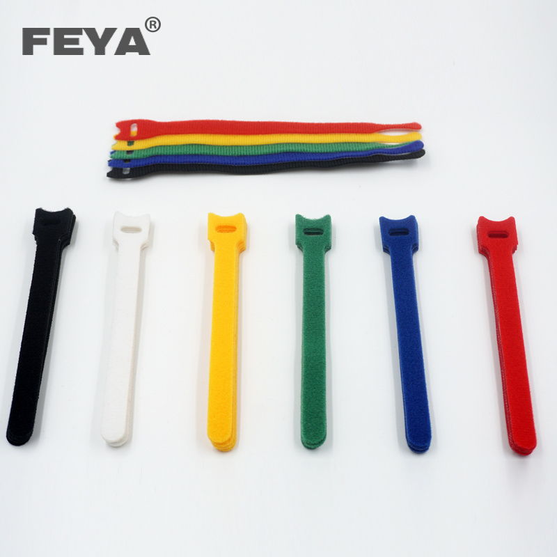 self adhesive cable ties nylon double sided back to back combination polyester hook and loop fabric tape