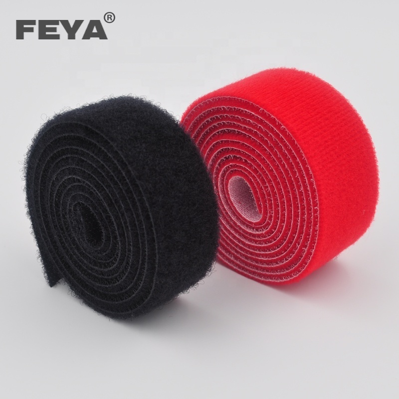 self adhesive cable ties nylon double sided back to back combination polyester hook and loop fabric tape