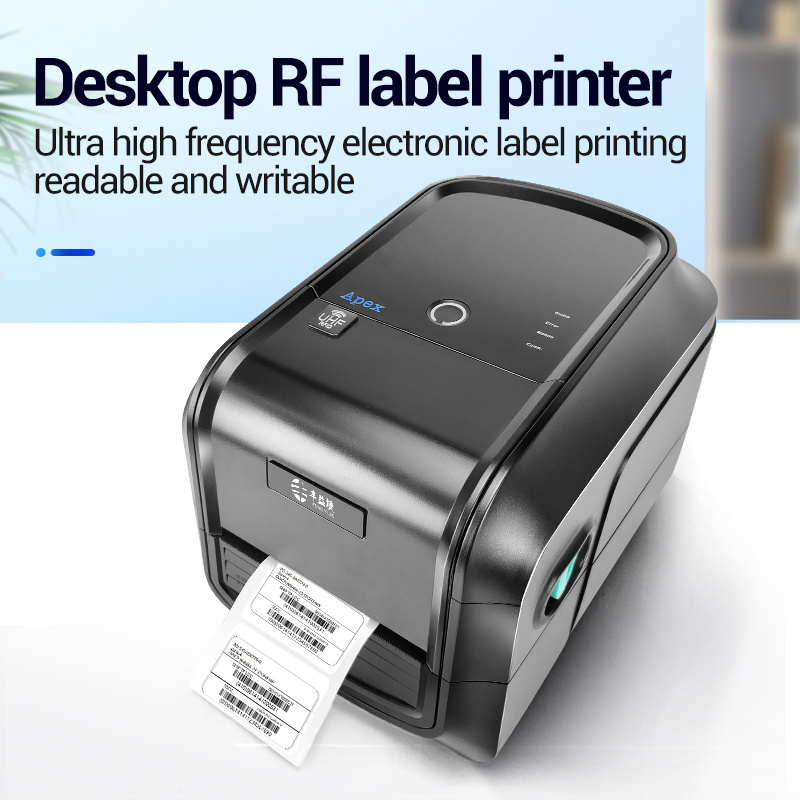 FYJ F682R UHF RFID Label Printer Electronic Flexible Label Library Clothing Sticker 203DPI QR Code Barcode RFID Desktop Printer