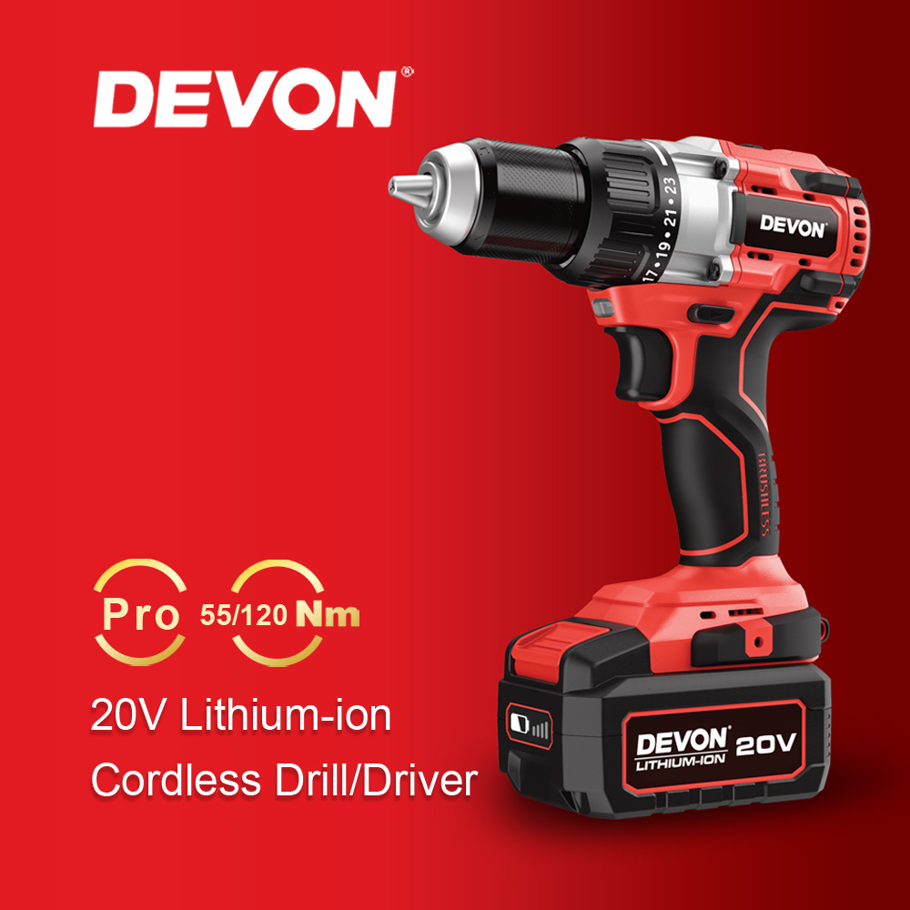 Devon 5282-Li-20TS Wholesale Lithium-ion Power Tools 20v Electric Cordless Brushless Drill Driver power tools manufacturer Only