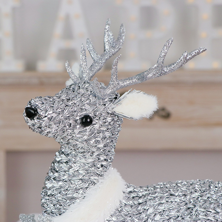 New Design Woven Handmade  Christmas Deer Decoration for home shop and hotel