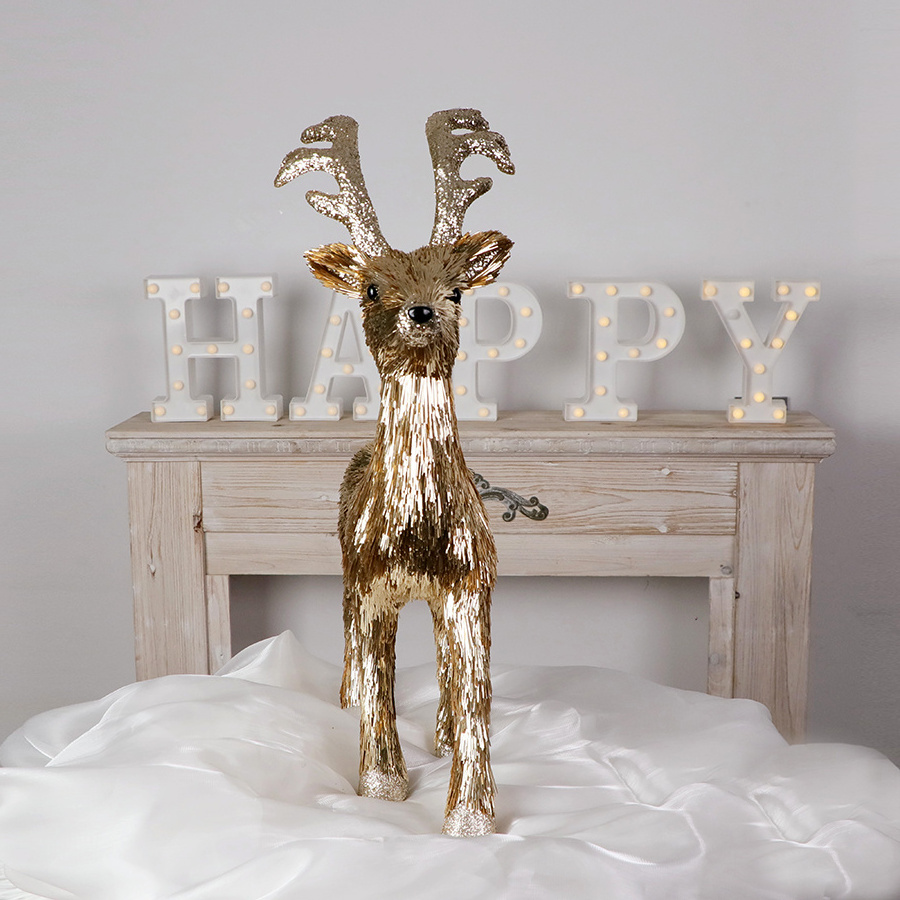 High quality Christmas Medium handmade high quality standing reindeer Large outdoor glitter reindeer Christmas decorations